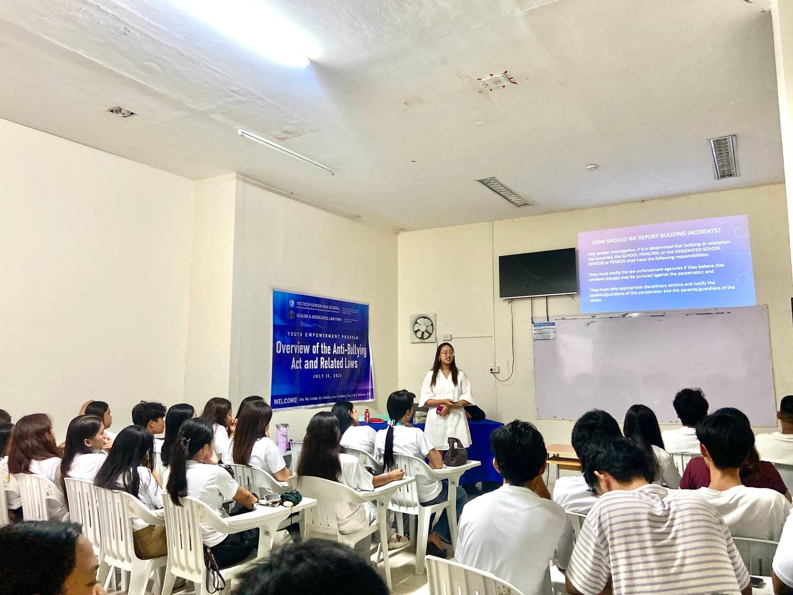 Students attending a youth empowerment seminar about anti-bullying laws