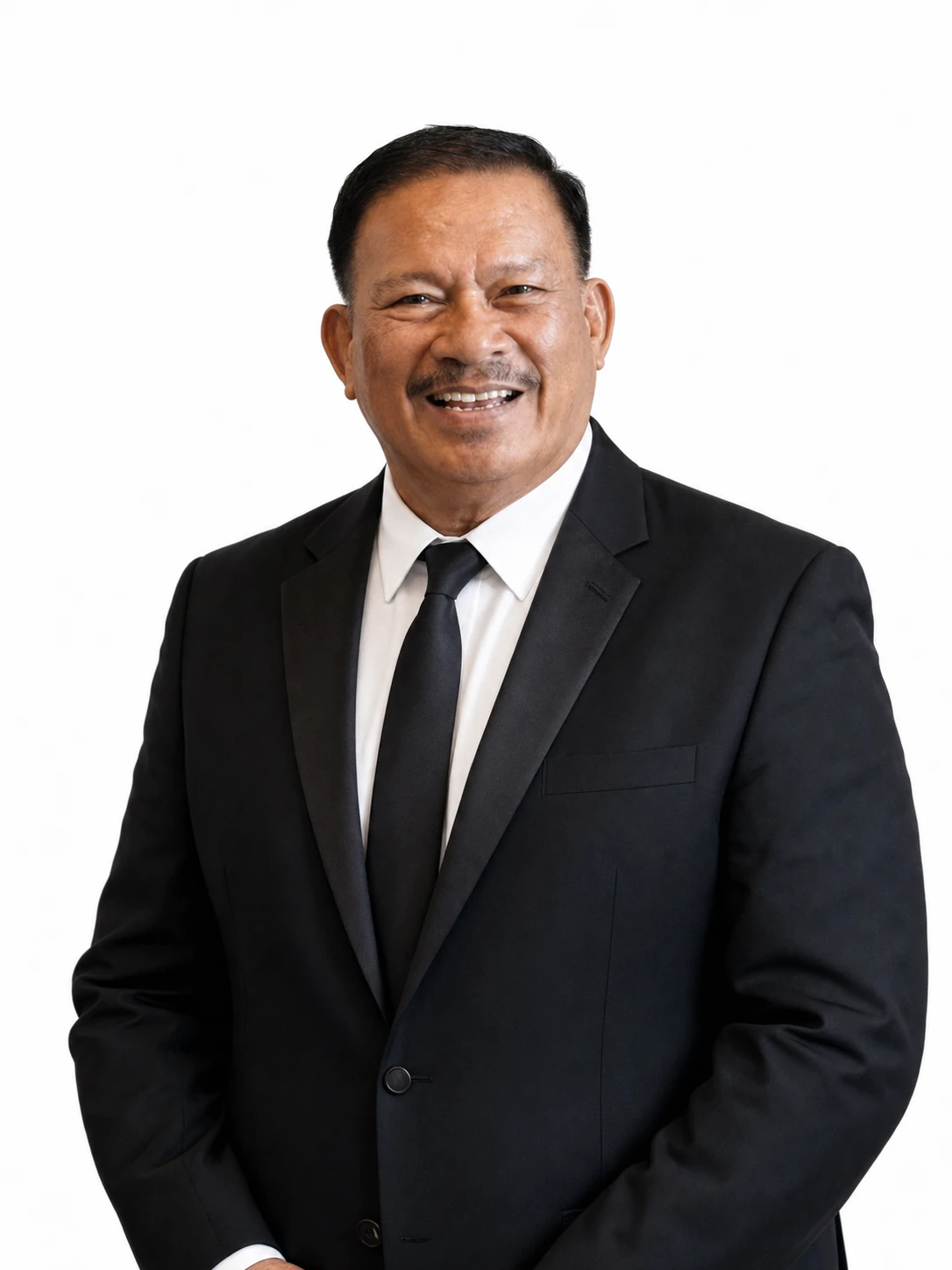 Formal studio portrait of Reynaldo V. Gealon in a black suit